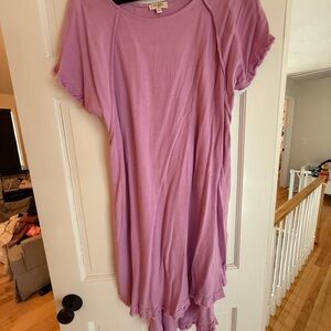 Purple Short Sleeve Dress